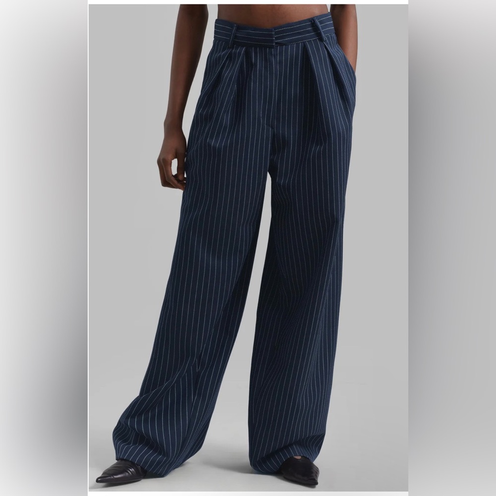 The Frankie Shop Blue Wide Leg Trousers